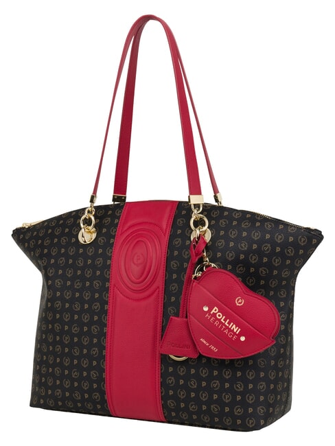 HERITAGE Shoulder tote bag, with key ring black red - Women&rsquo;s Bags