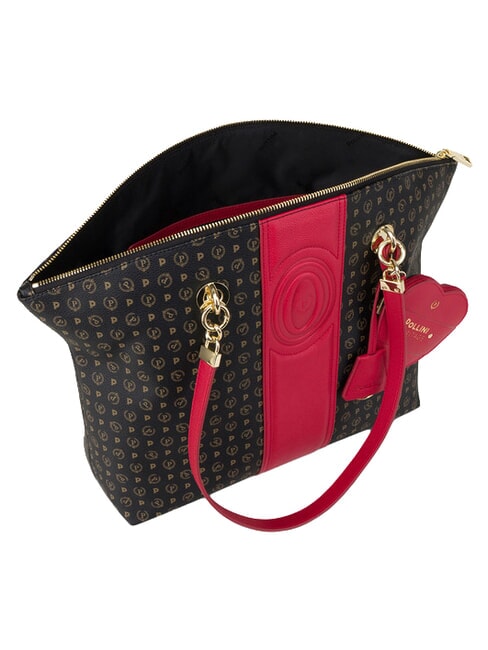 HERITAGE Shoulder tote bag, with key ring black red - Women&rsquo;s Bags