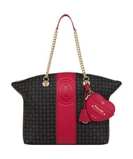 POLLINI HERITAGE Shoulder tote bag, with key ring black red - Women&rsquo;s Bags - 6