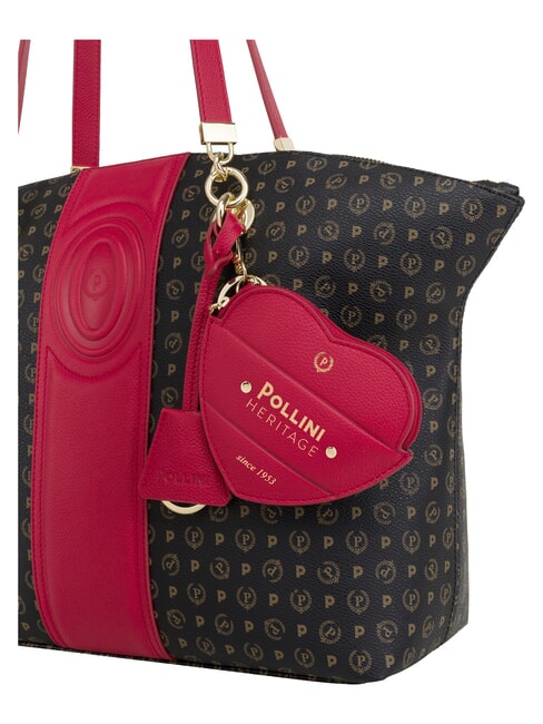 HERITAGE Shoulder tote bag, with key ring black red - Women&rsquo;s Bags
