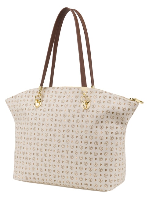 HERITAGE Shoulder tote bag, with key ring brown ivory - Women&rsquo;s Bags