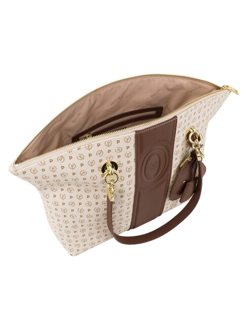 HERITAGE Shoulder tote bag, with key ring brown ivory - Women&rsquo;s Bags