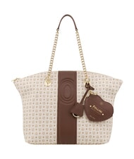 POLLINI HERITAGE Shoulder tote bag, with key ring brown ivory - Women&rsquo;s Bags - 5