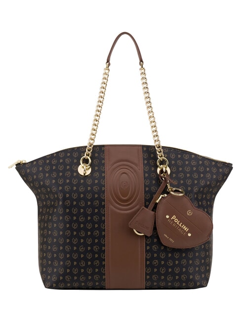 HERITAGE Shoulder tote bag, with key ring black brown - Women&rsquo;s Bags