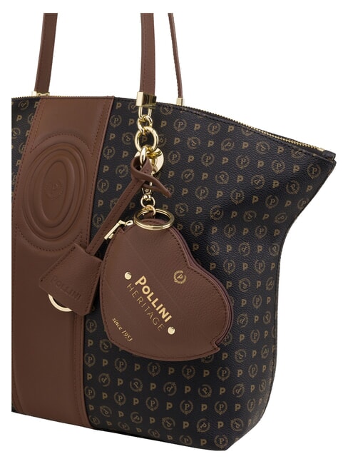 HERITAGE Shoulder tote bag, with key ring black brown - Women&rsquo;s Bags