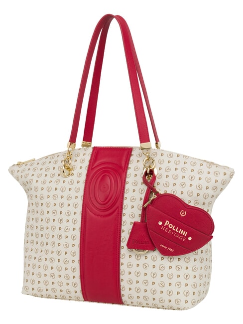 HERITAGE Shoulder tote bag, with key ring red ivory - Women&rsquo;s Bags