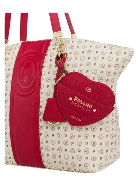 HERITAGE Shoulder tote bag, with key ring red ivory - Women&rsquo;s Bags