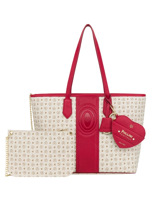 HERITAGE Shoulder shopping bag, with toiletry bag red ivory - Women&rsquo;s Bags