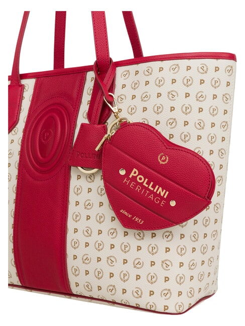 HERITAGE Shoulder shopping bag, with toiletry bag red ivory - Women&rsquo;s Bags