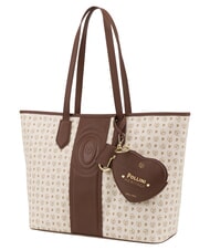 POLLINI HERITAGE Shoulder shopping bag, with toiletry bag brown ivory - Women&rsquo;s Bags - 2