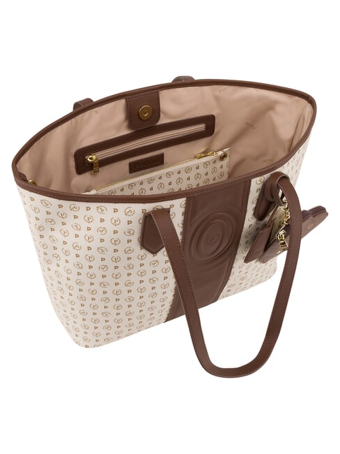 HERITAGE Shoulder shopping bag, with toiletry bag brown ivory - Women&rsquo;s Bags