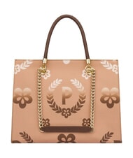 POLLINI HERITAGE  Shopping bag with all over print brown / cream - Women&rsquo;s Bags - 4