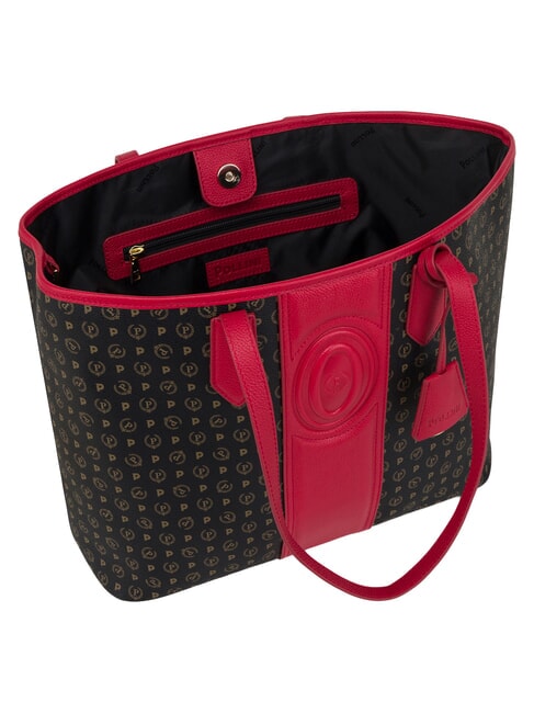 HERITAGE Shoulder shopping bag, with toiletry bag black red - Women&rsquo;s Bags