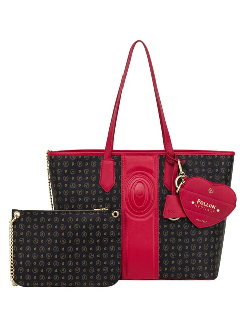 HERITAGE Shoulder shopping bag, with toiletry bag black red - Women&rsquo;s Bags