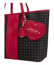 POLLINI HERITAGE Shoulder shopping bag, with toiletry bag black red - Women&rsquo;s Bags - 6