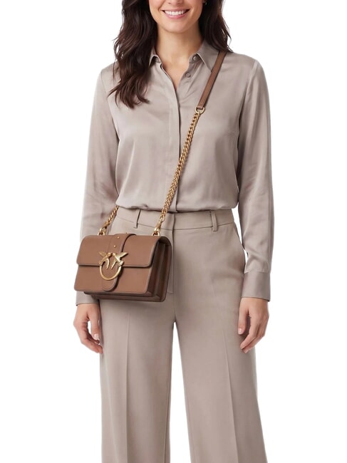 LOVE ONE CLASSIC Mini leather shoulder bag cognac brown-antique gold - Women&rsquo;s Bags