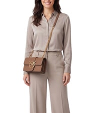 PINKO LOVE ONE CLASSIC Mini leather shoulder bag cognac brown-antique gold - Women&rsquo;s Bags - 2