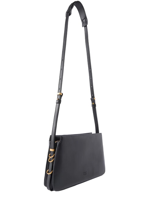 TRIPLET MINI Shoulder bag, in leather black-antique gold - Women&rsquo;s Bags