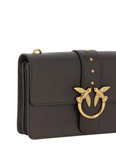 LOVE ONE CLASSIC Leather shoulder bag with flap marasca brown-antique gold - Women&rsquo;s Bags