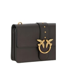 PINKO LOVE ONE CLASSIC Leather shoulder bag with flap marasca brown-antique gold - Women&rsquo;s Bags - 3