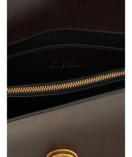 PINKO LOVE ONE CLASSIC Leather shoulder bag with flap marasca brown-antique gold - Women&rsquo;s Bags - 4