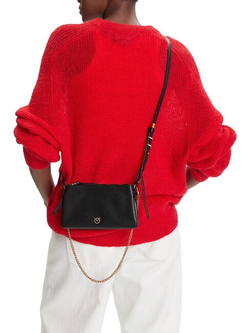 DOUBLE Shoulder bag, with shoulder strap black-antique gold - Women&rsquo;s Bags