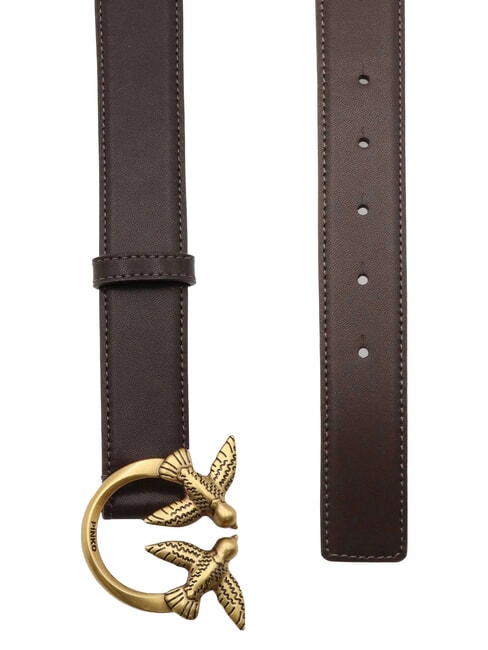 LOVE BERRY Leather belt marasca brown-antique gold - Belts