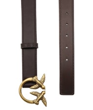 PINKO LOVE BERRY Leather belt marasca brown-antique gold - Belts - 2