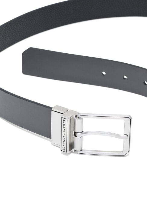 DOUBLE Reversible leather belt black/forged iron - Belts