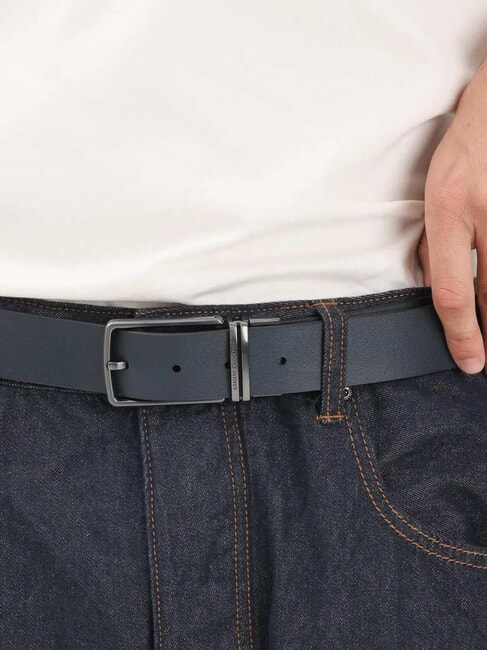 A|X Double-sided leather belt black/navy - Belts