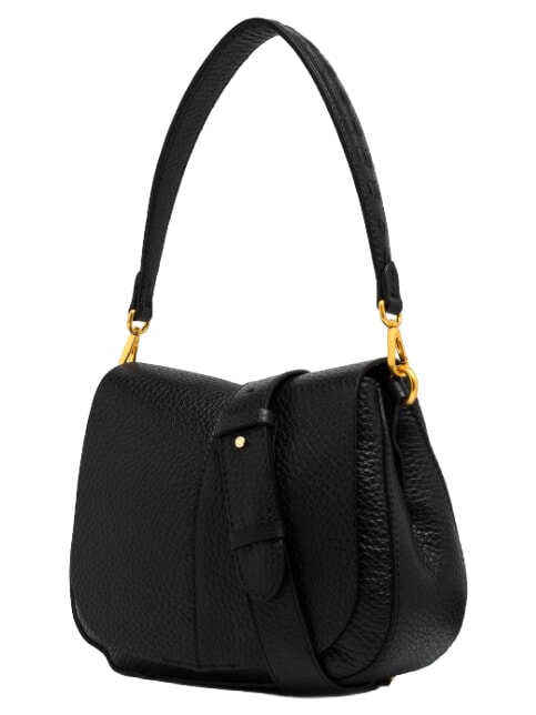 HELENA ROUND Leather shoulder bag, with shoulder strap Black - Women&rsquo;s Bags