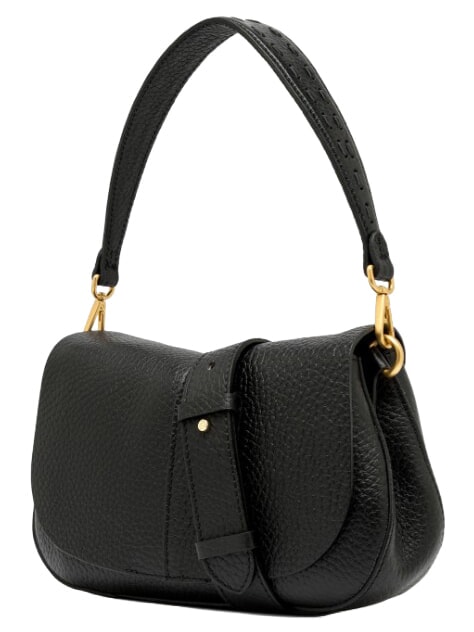 HELENA ROUND Leather shoulder bag, with shoulder strap Black - Women&rsquo;s Bags