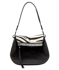 GIANNI CHIARINI HELENA ROUND Leather shoulder bag, with shoulder strap black and white zebra - Women&rsquo;s Bags - 3