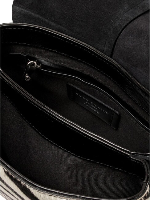 HELENA ROUND Leather shoulder bag, with shoulder strap black and white zebra - Women&rsquo;s Bags
