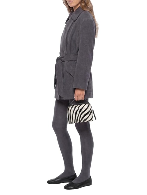ALIFA Leather handbag, with shoulder strap black and white zebra - Women&rsquo;s Bags