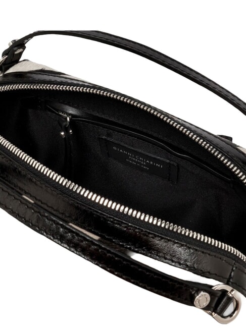 ALIFA Leather handbag, with shoulder strap black and white zebra - Women&rsquo;s Bags