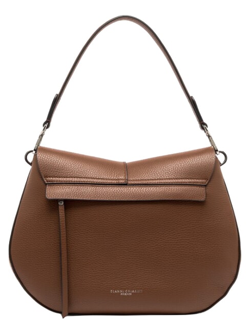 HELENA ROUND Shoulder bag with shoulder strap, in leather walnuts - Women&rsquo;s Bags