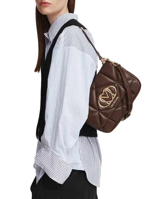 EMBOSSED QUILTED Shoulder bag, with shoulder strap brown - Women&rsquo;s Bags