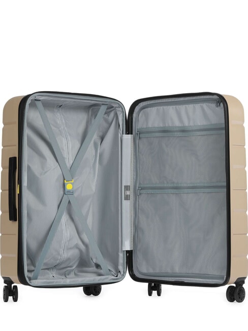 AIR ARMOUR Large size trolley, expandable ivory - Rigid Trolley Cases