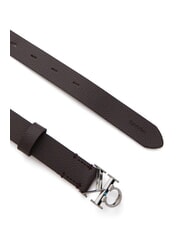 CALVIN KLEIN FACTED CK BUCKLE Leather belt - Belts