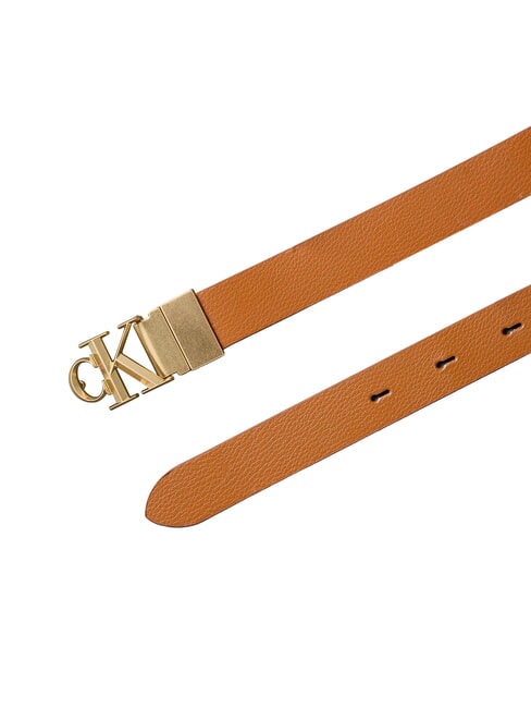 CK HARDWARE Reversible leather belt argan oil/ delicious antique - Belts