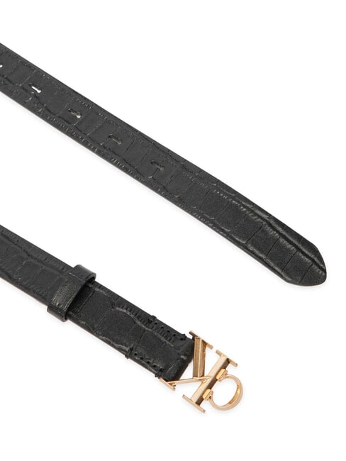 FACET CK BUCKLE Double-sided leather belt black / antique light gold - Belts