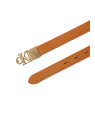 CALVIN KLEIN CK HARDWARE Reversible leather belt argan oil/ delicious antique - Belts - 2
