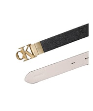 CALVIN KLEIN CK HARDWARE Reversible leather belt black / chateau antique light - Belts - 3