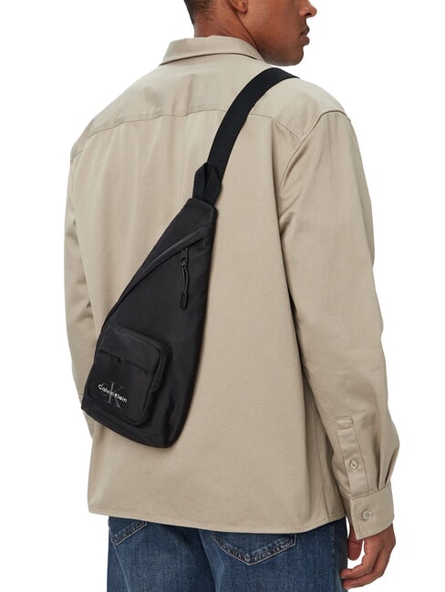 BOLD Recycled fabric bag on black - Over-the-shoulder Bags for Men