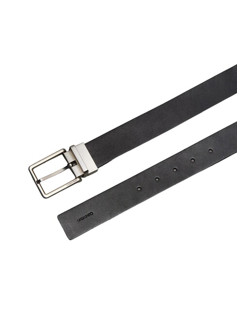 WARMTH BUCKLE Leather belt black/ck dark brown/brushed n - Belts