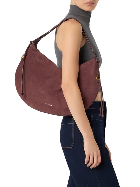 THESS SUEDE BIM Maxi shoulder bag, in leather berry - Women&rsquo;s Bags