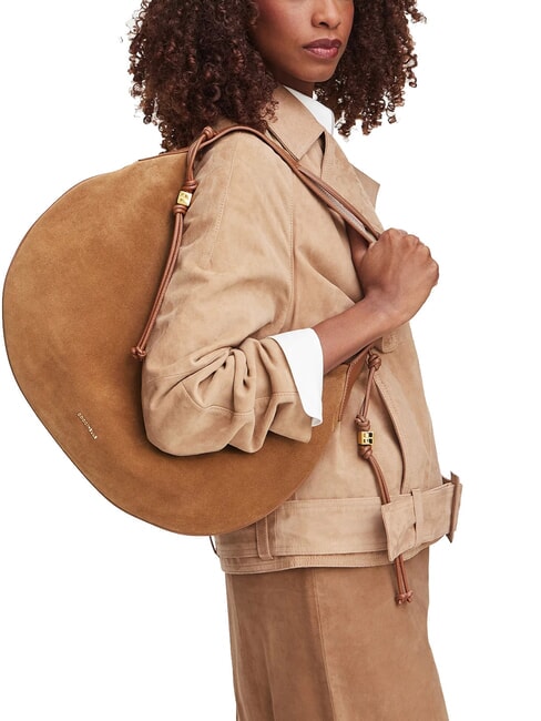 THESS SUEDE BIM Maxi shoulder bag, in leather cognac - Women&rsquo;s Bags