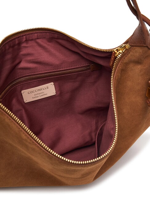 THESS SUEDE BIM Maxi shoulder bag, in leather cognac - Women&rsquo;s Bags