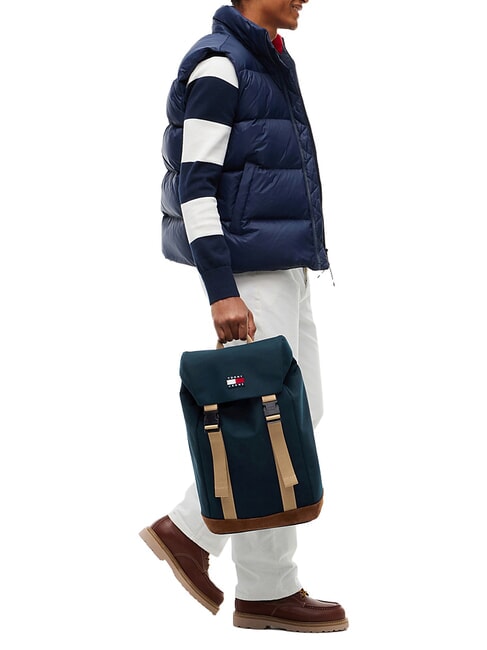 TJM COLORBLOCK Backpack with flap dark night navy - Backpacks & School and Leisure